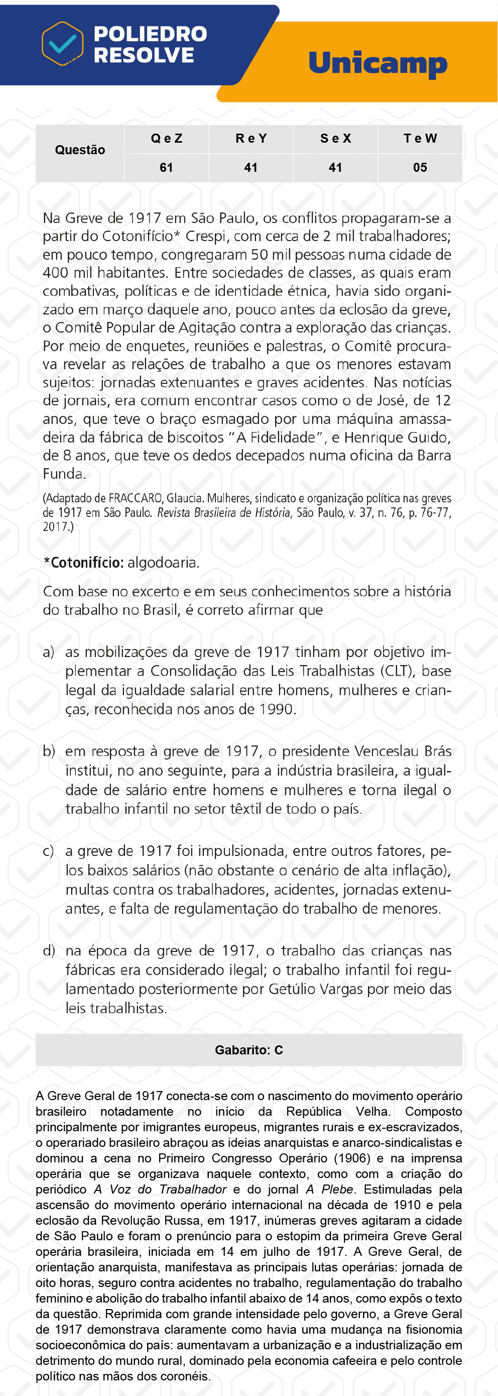 Questão 41 - 1ª Fase - 1º Dia - R e Y - UNICAMP 2023