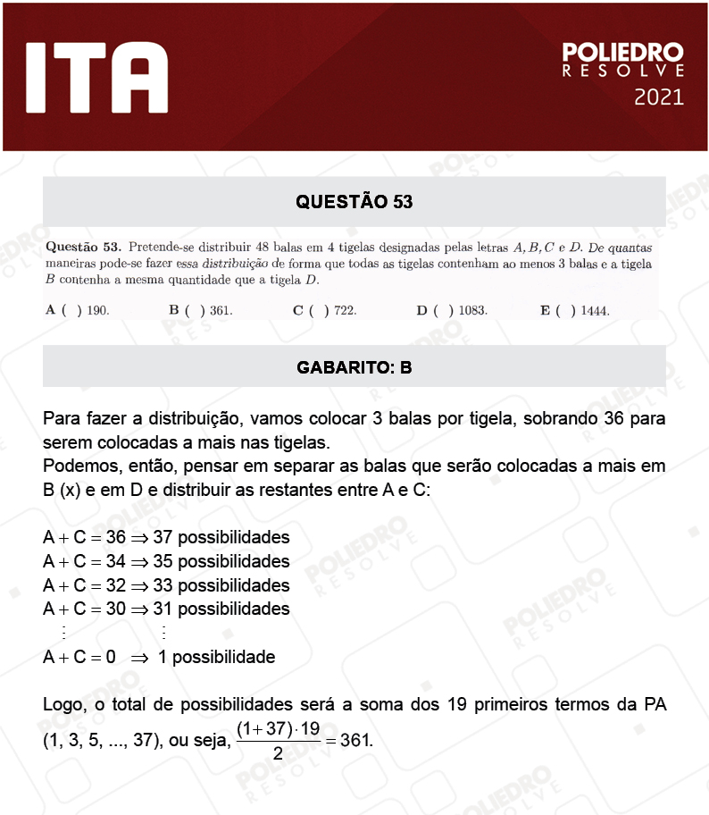 Questão 53 - 1ª Fase - ITA 2021