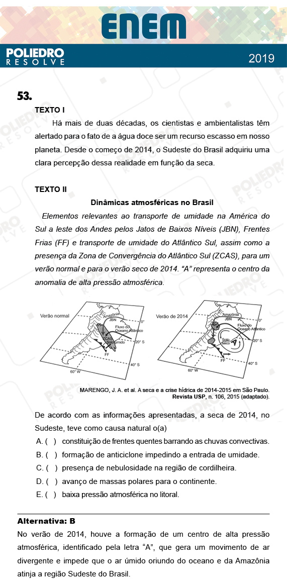 Questão 53 - 1º Dia - PROVA ROSA - ENEM 2018