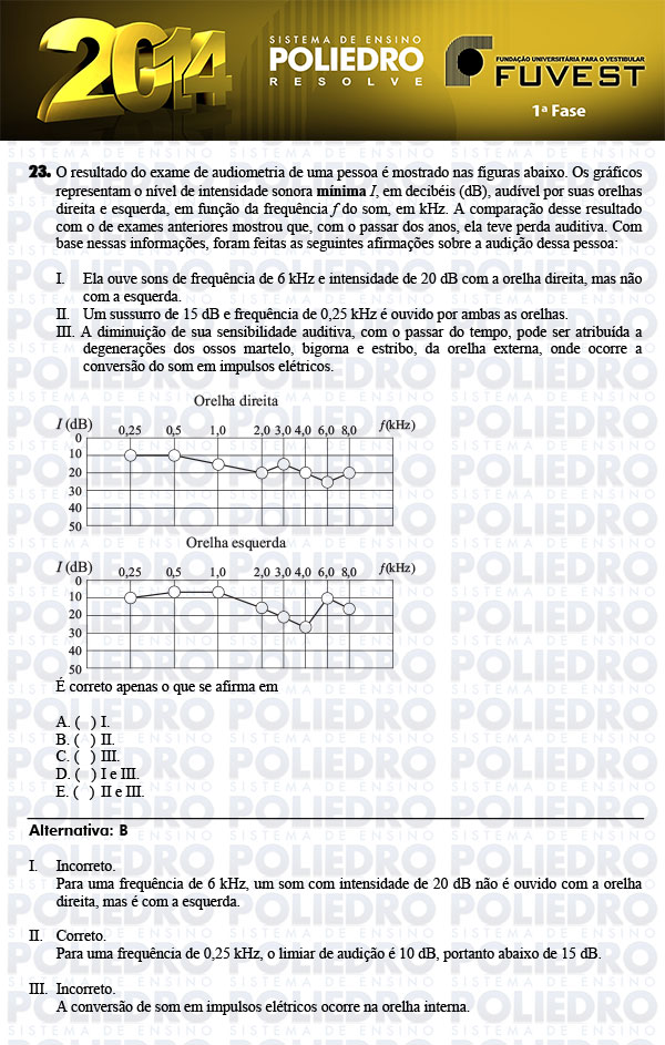 Questão 23 - 1ª Fase - FUVEST 2014