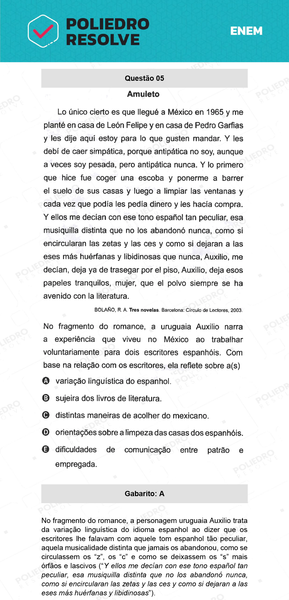 Questão 5 - 1º Dia - Prova Amarela - ENEM 2021