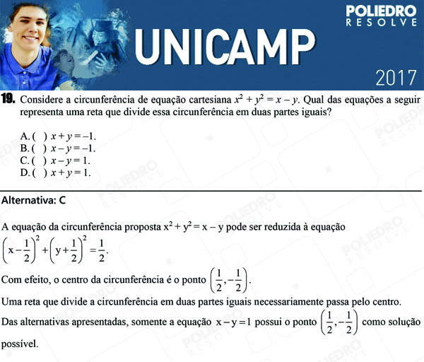 Questão 19 - 1ª Fase - UNICAMP 2017