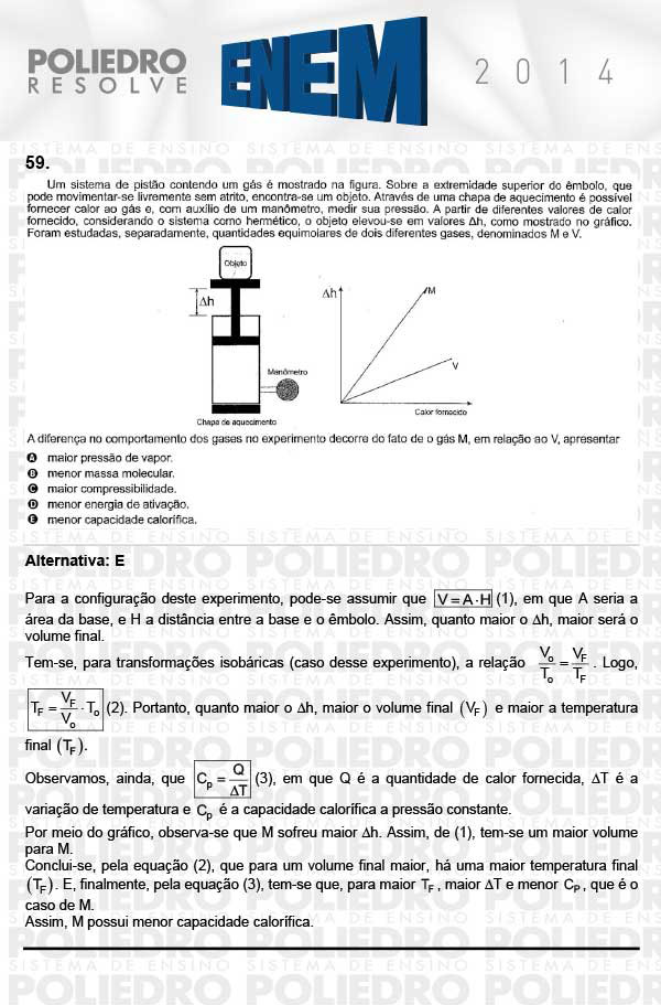 Questão 59 - Sábado (Prova Rosa) - ENEM 2014