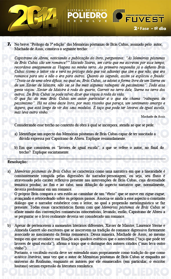 Dissertação 7 - 2ª Fase 1º Dia - FUVEST 2014