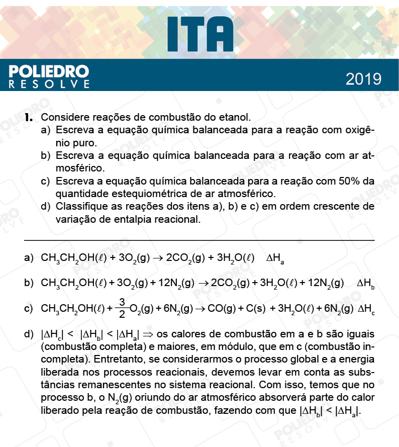 Dissertação 1 - 2ª Fase - 1º Dia - MAT / QUI - ITA 2019