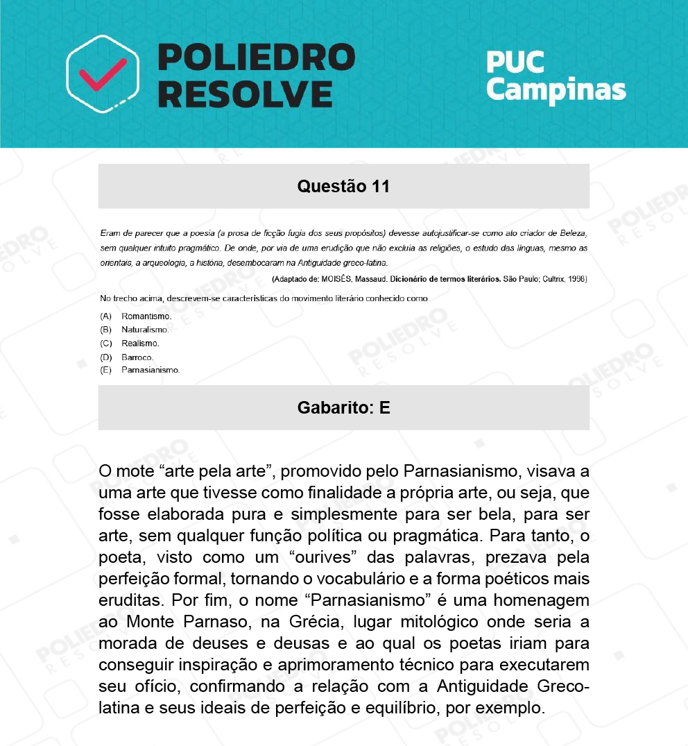 Questão 11 - Demais cursos - PUC-Campinas 2022