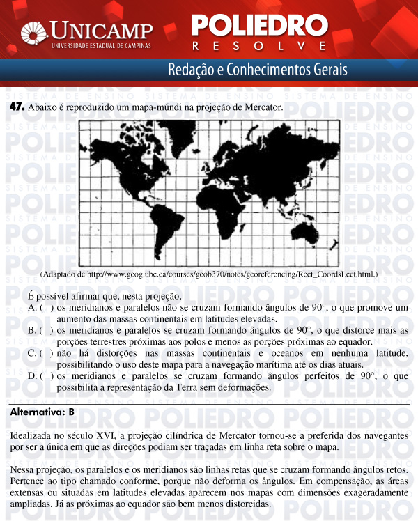 Questão 47 - 1ª Fase - UNICAMP 2012