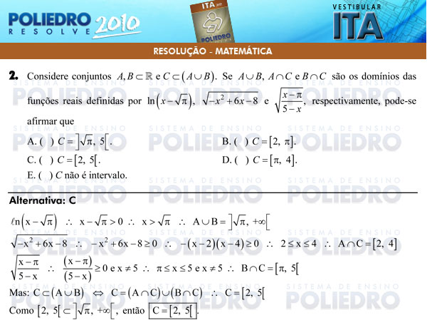 Questão 2 - Matemática - ITA 2010