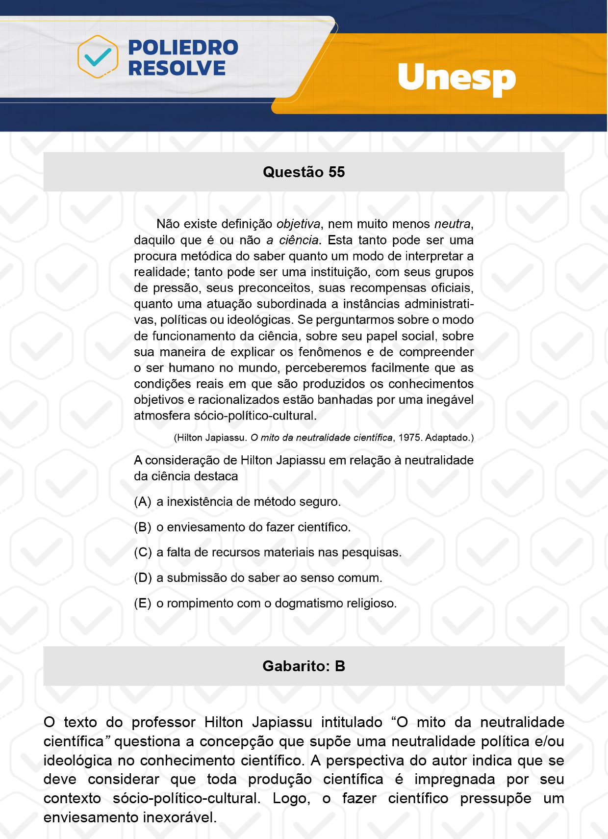 Questão 55 - 1ª Fase - UNESP 2024