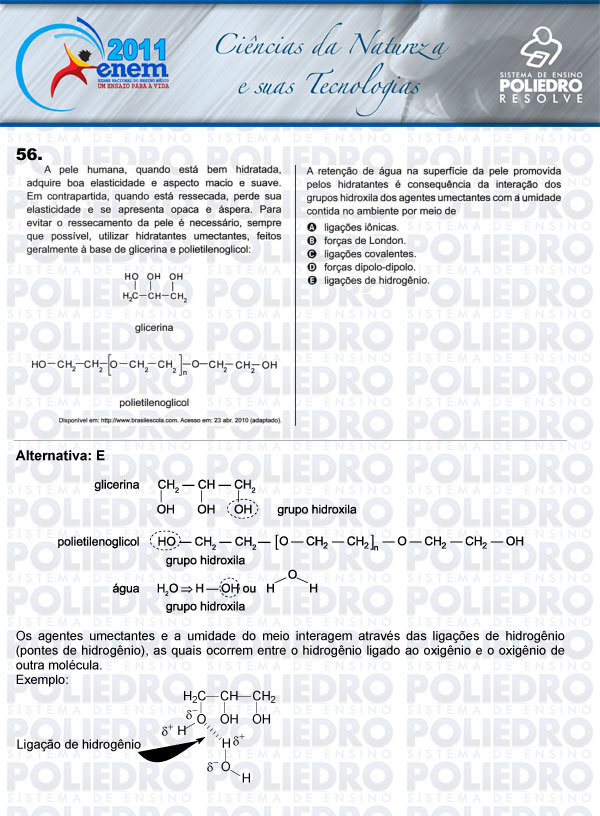 Questão 56 - Sábado (Prova rosa) - ENEM 2011