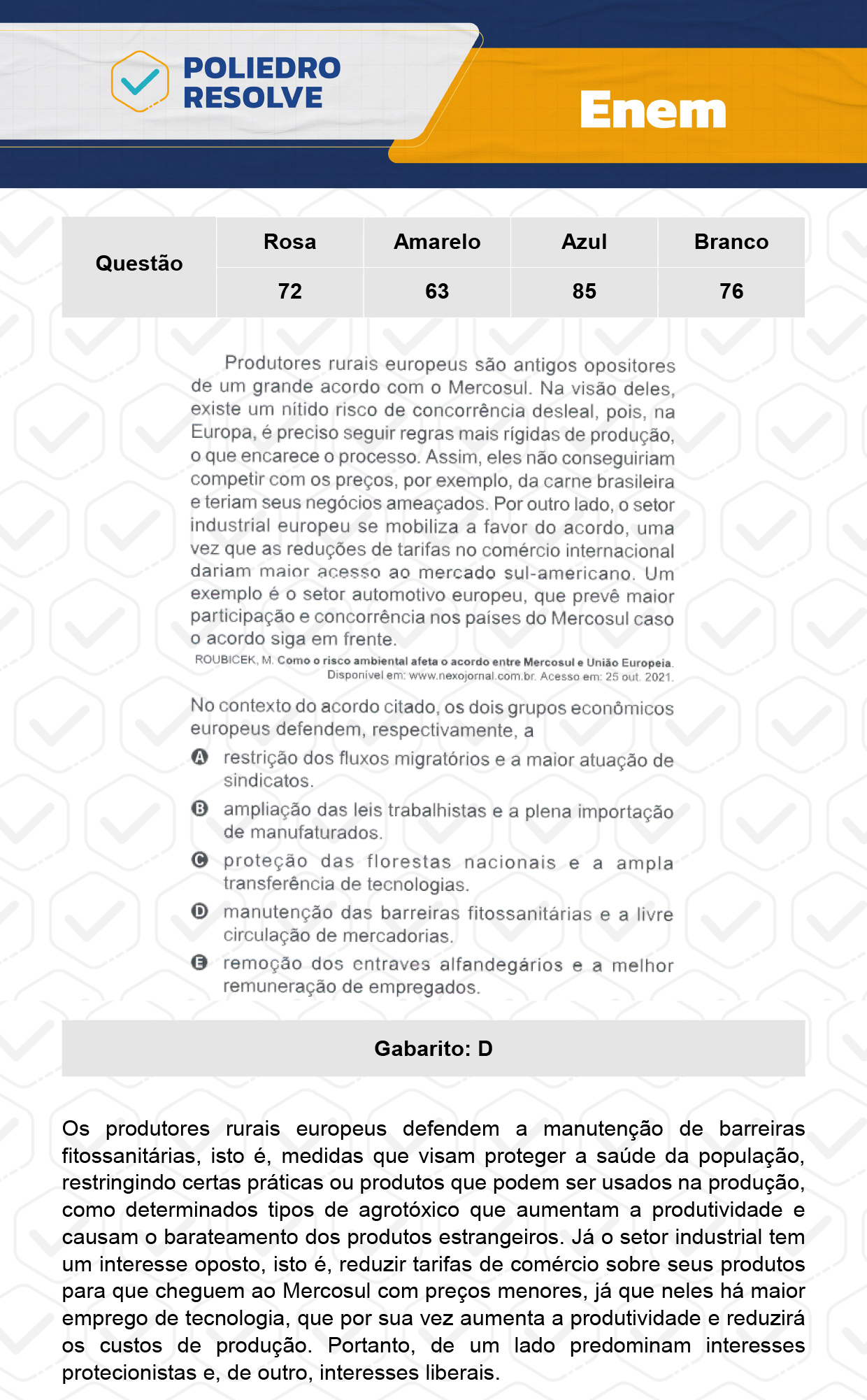 Questão 63 - Dia 1 - Prova Amarela - Enem 2023