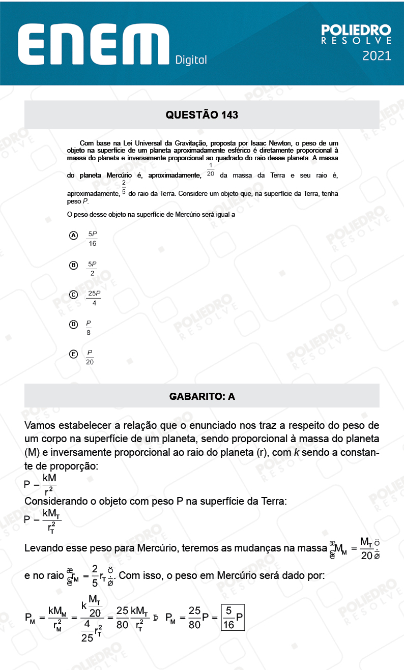 Questão 143 - 2º Dia - Prova Azul - ENEM DIGITAL 2020