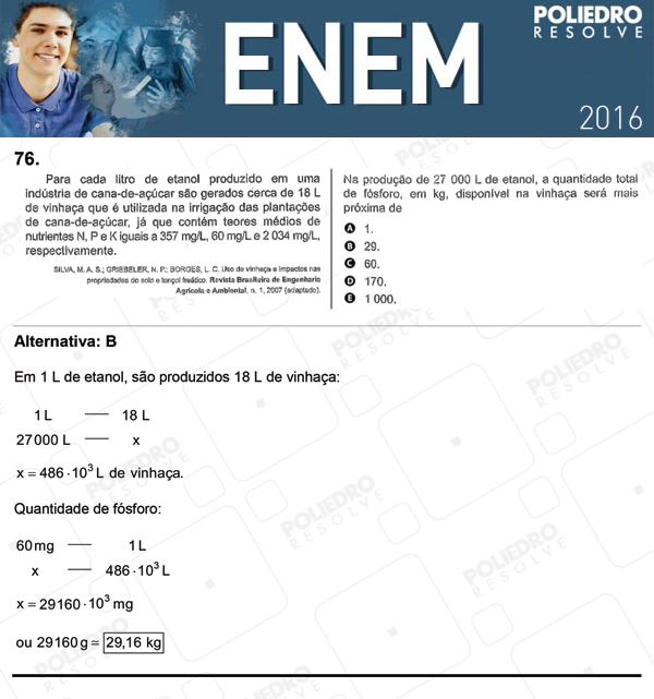 Questão 76 - 1º Dia (PROVA ROSA) - ENEM 2016