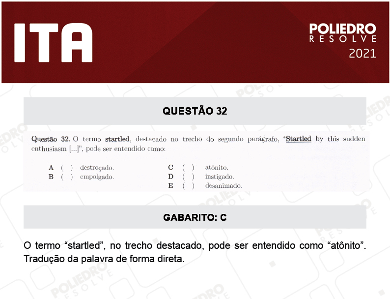 Questão 32 - 1ª Fase - ITA 2021