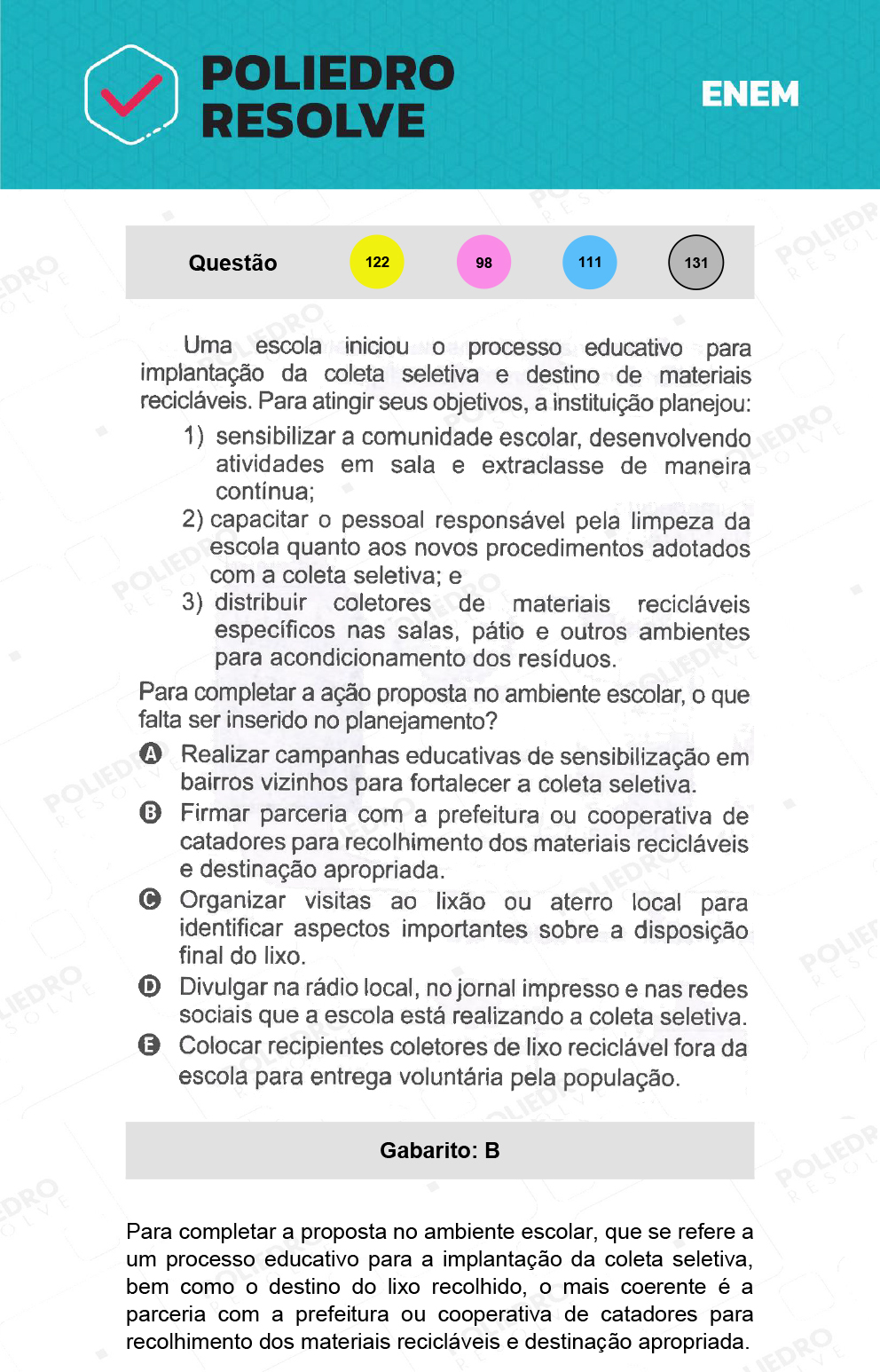 Questão 131 - 2º Dia - Prova Cinza - ENEM 2021