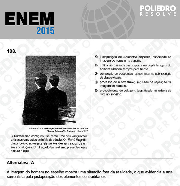 Questão 108 - Domingo (Prova Azul) - ENEM 2015