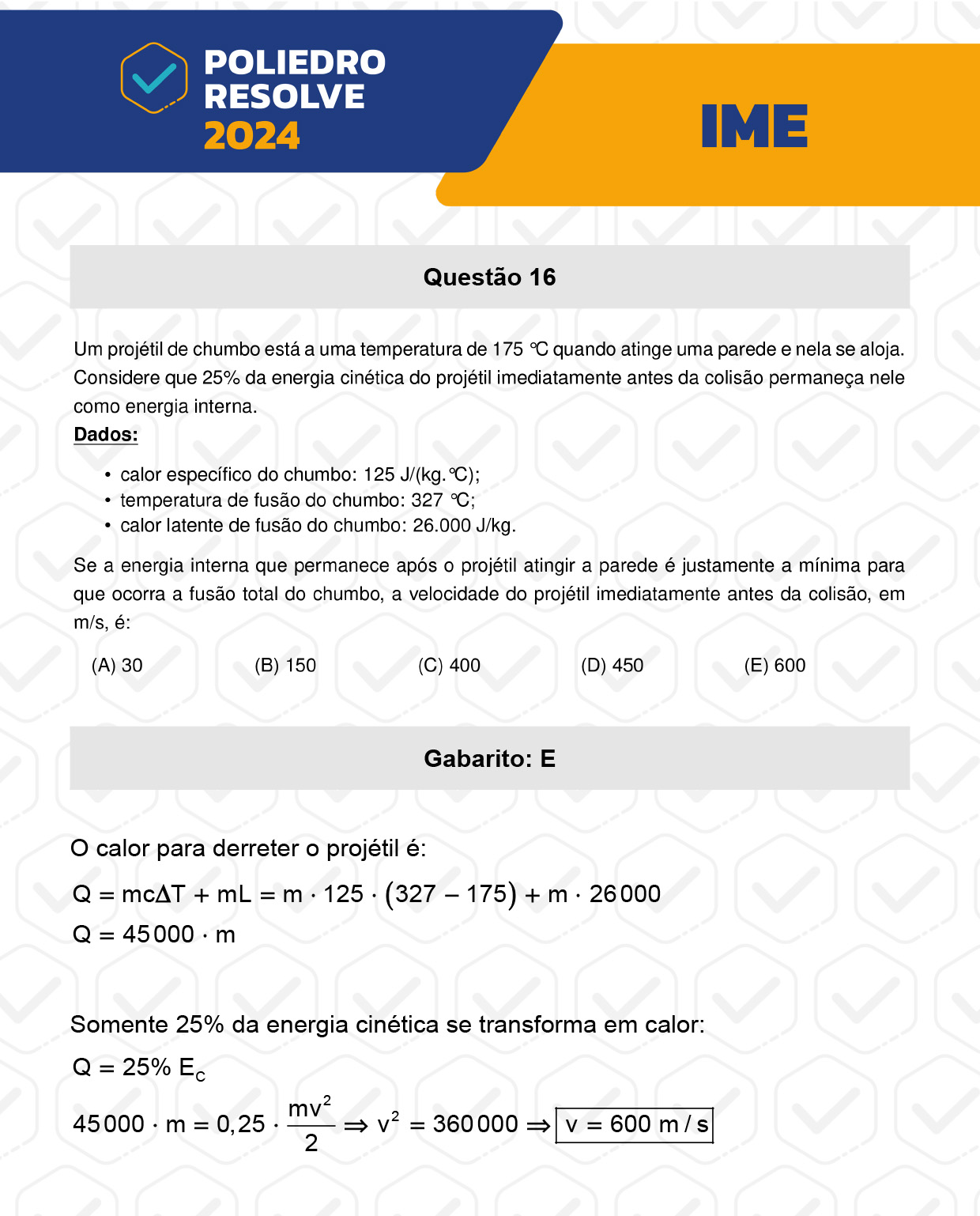 Questão 16 - 1ª Fase - IME 2024