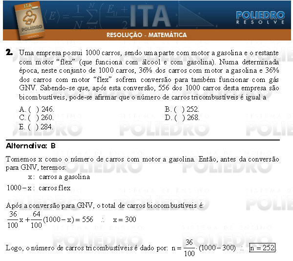 Questão 2 - Matemática - ITA 2009