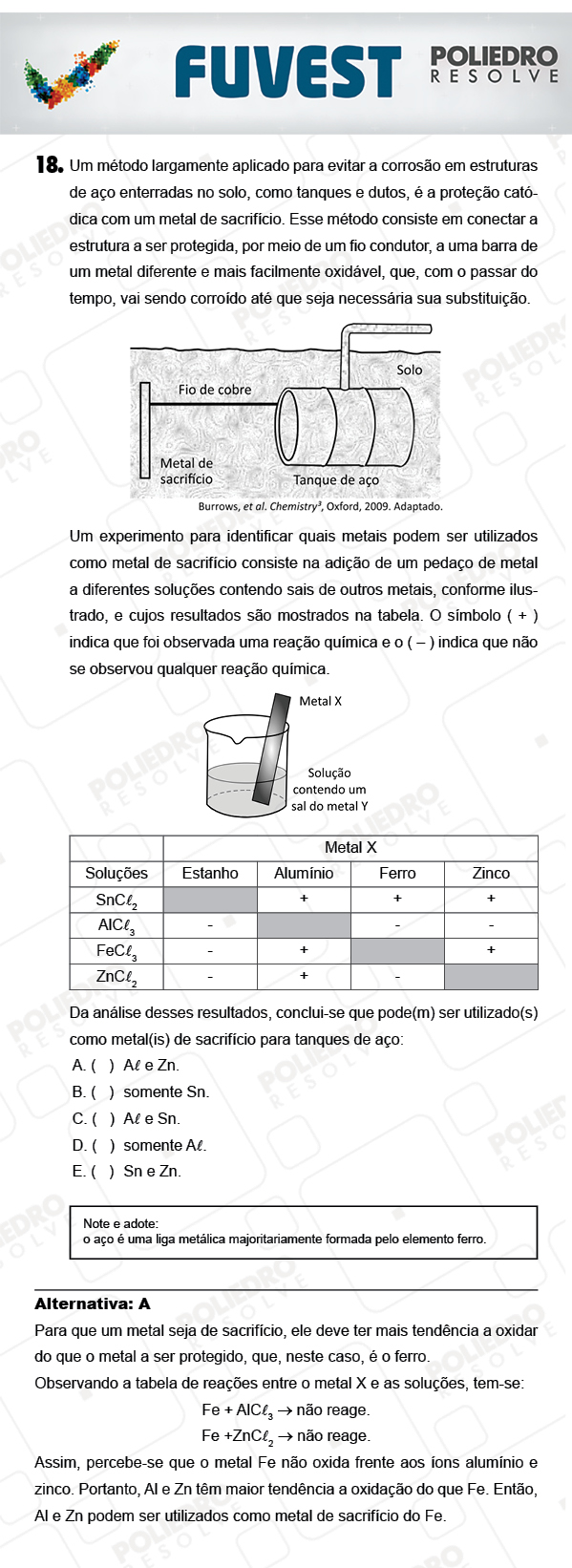 Questão 18 - 1ª Fase - PROVA V - FUVEST 2018