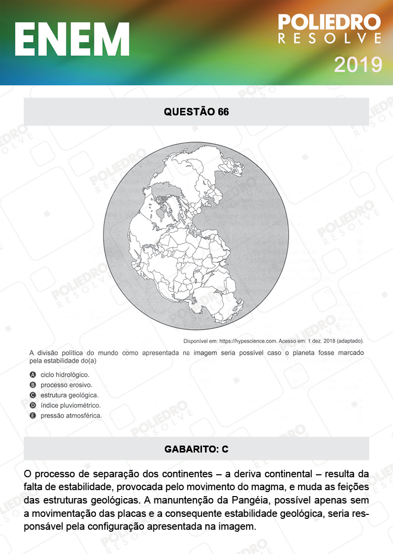 Questão 66 - 1º DIA - PROVA ROSA - ENEM 2019