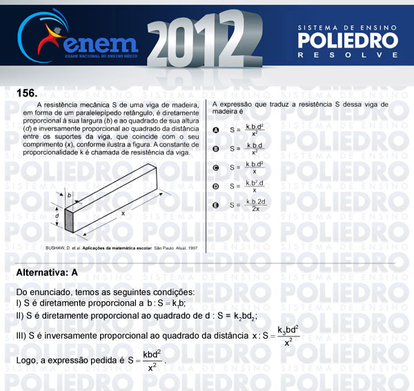 Questão 156 - Domingo (Prova rosa) - ENEM 2012