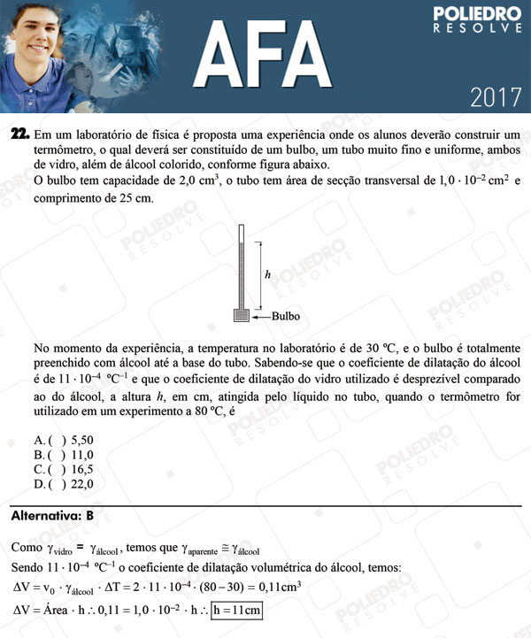 Questão 22 - Prova Modelo B - AFA 2017