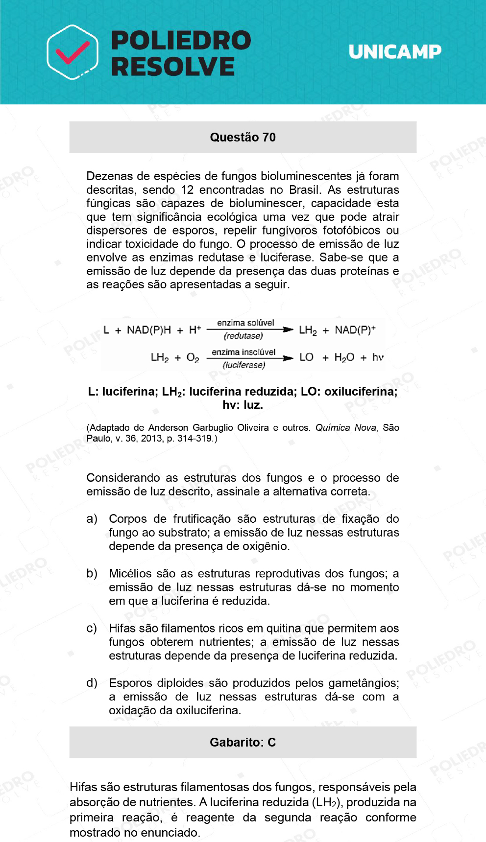 Questão 70 - 1ª Fase - 1º Dia - Q e X - UNICAMP 2022