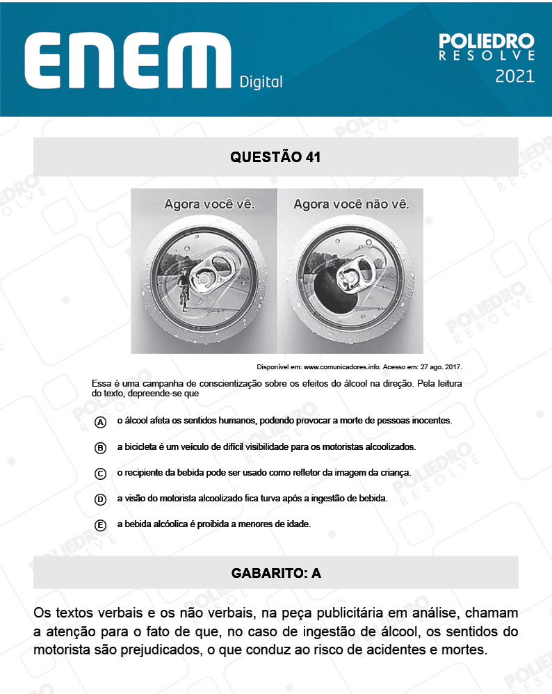 Questão 41 - 1º Dia - Prova Azul - Espanhol - ENEM DIGITAL 2020