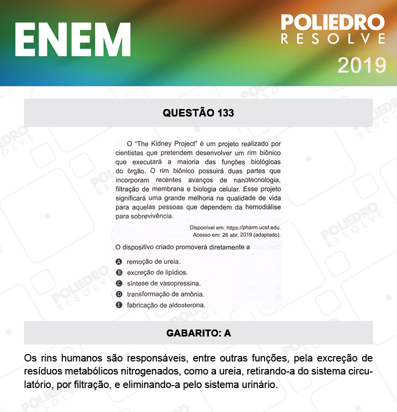 Questão 133 - 2º DIA - PROVA AZUL - ENEM 2019