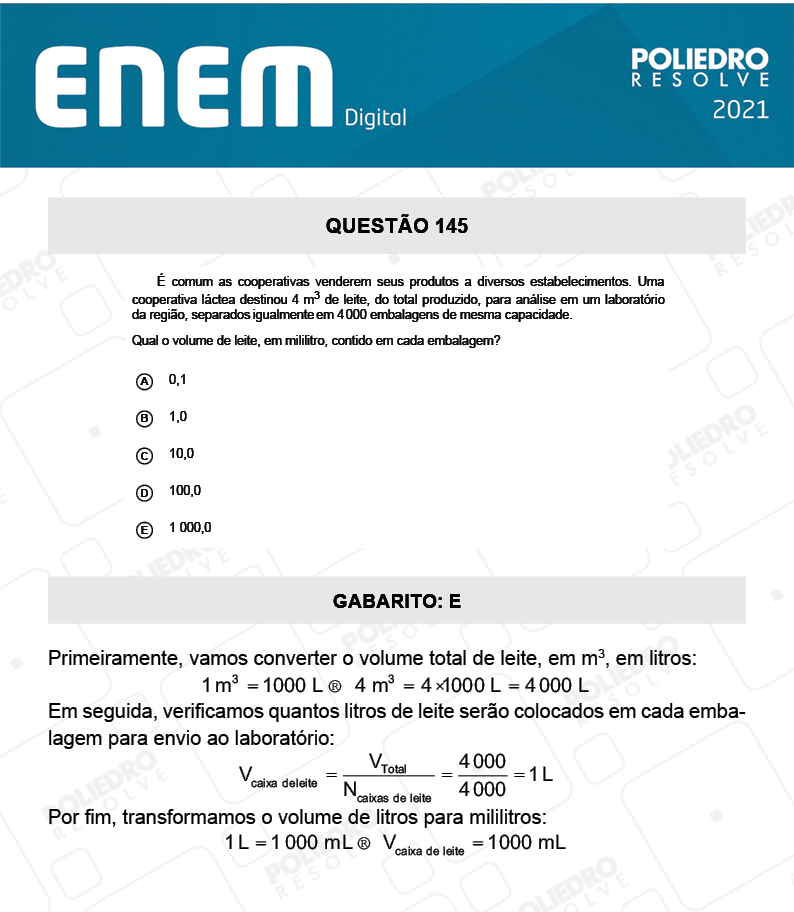 Questão 145 - 2º Dia - Prova Azul - ENEM DIGITAL 2020