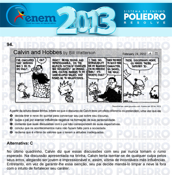Questão 94 - Domingo (Prova Cinza) - ENEM 2013