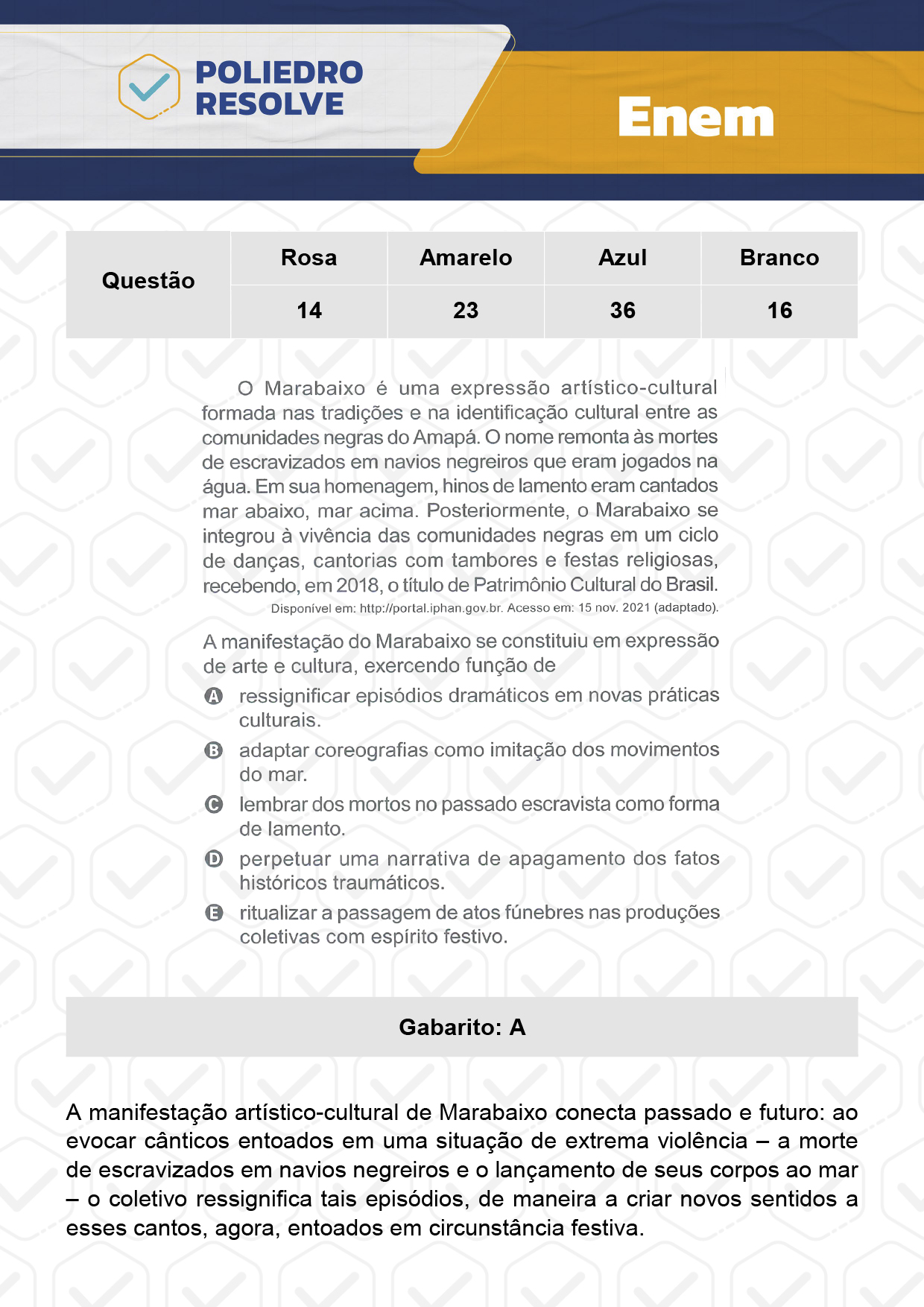 Questão 23 - Dia 1 - Prova Amarela - Enem 2023