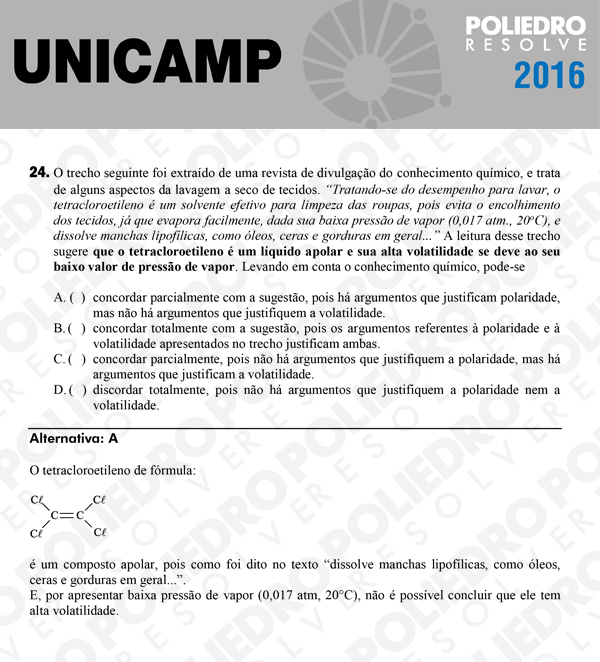 Questão 24 - 1ª Fase - UNICAMP 2016