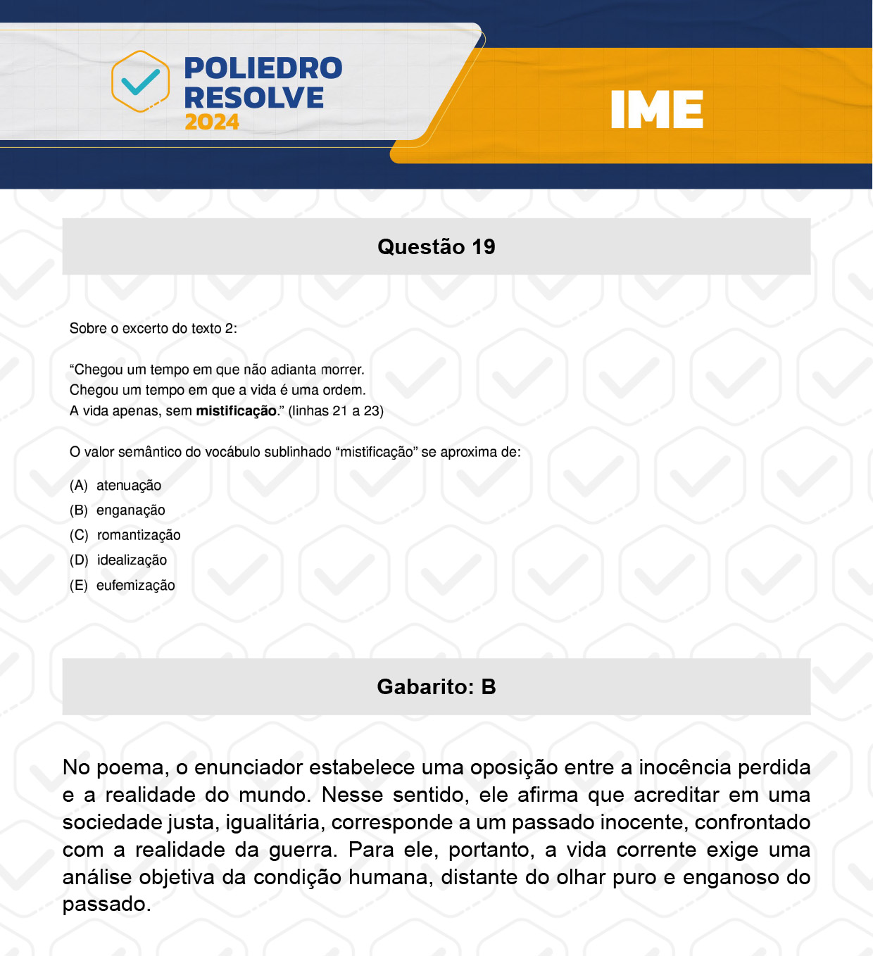 Questão 19 - 2ª Fase - 4º Dia - IME 2024