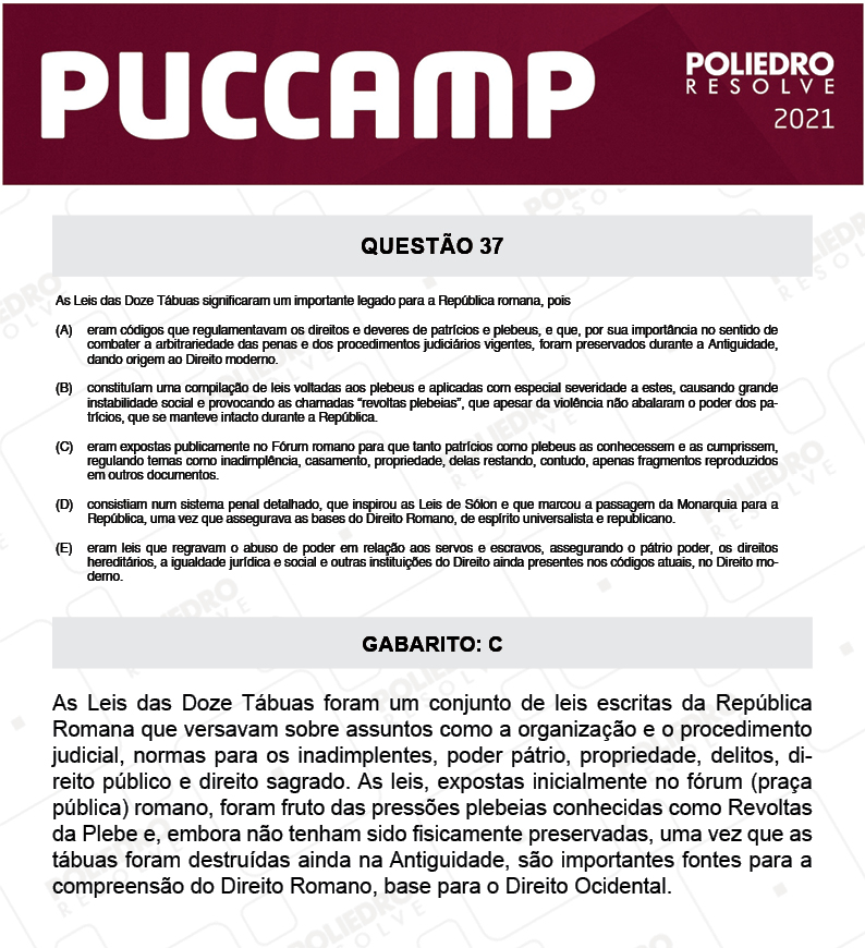 Questão 37 - MEDICINA - PUC-Campinas 2021