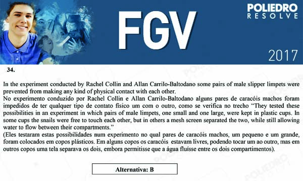 Questão 34 - Objetivas - 2017.1 - FGV 2017