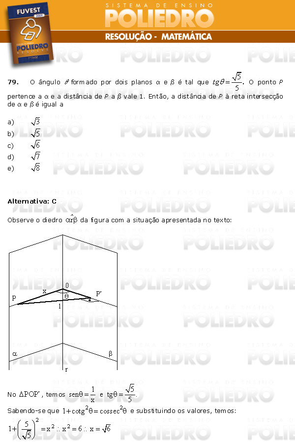 Questão 79 - 1ª Fase - FUVEST 2009