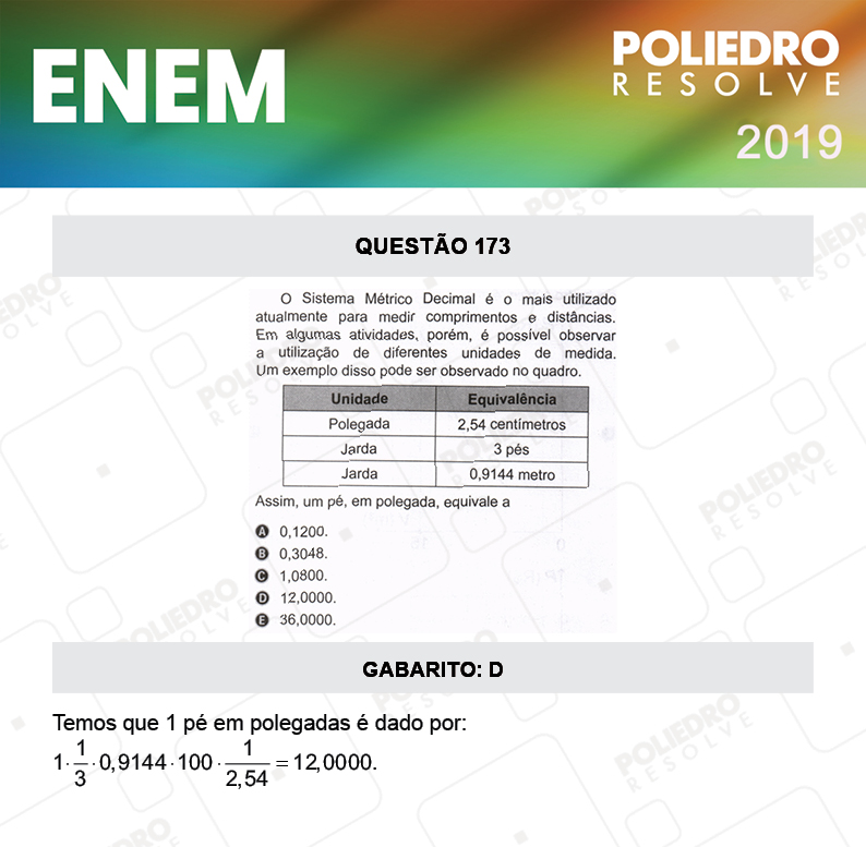 Questão 173 - 2º DIA - PROVA ROSA - ENEM 2019