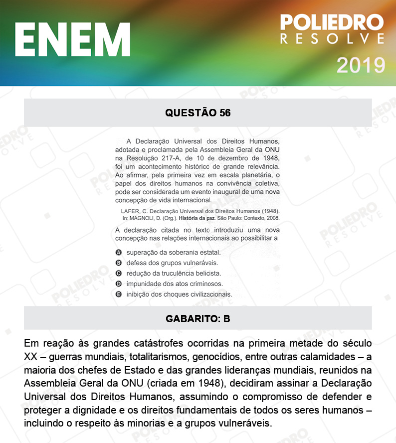 Questão 56 - 1º DIA - PROVA ROSA - ENEM 2019