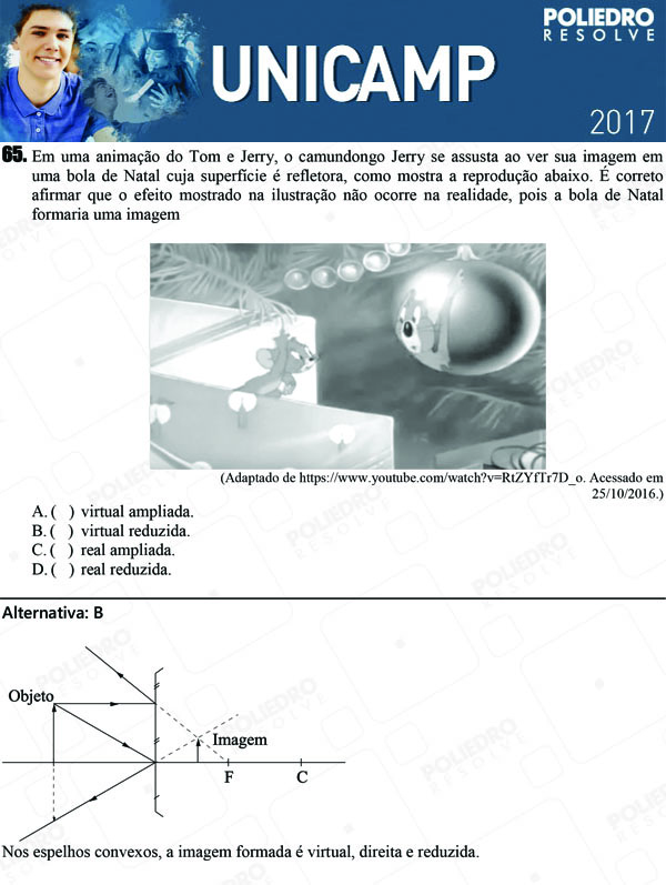 Questão 65 - 1ª Fase - UNICAMP 2017