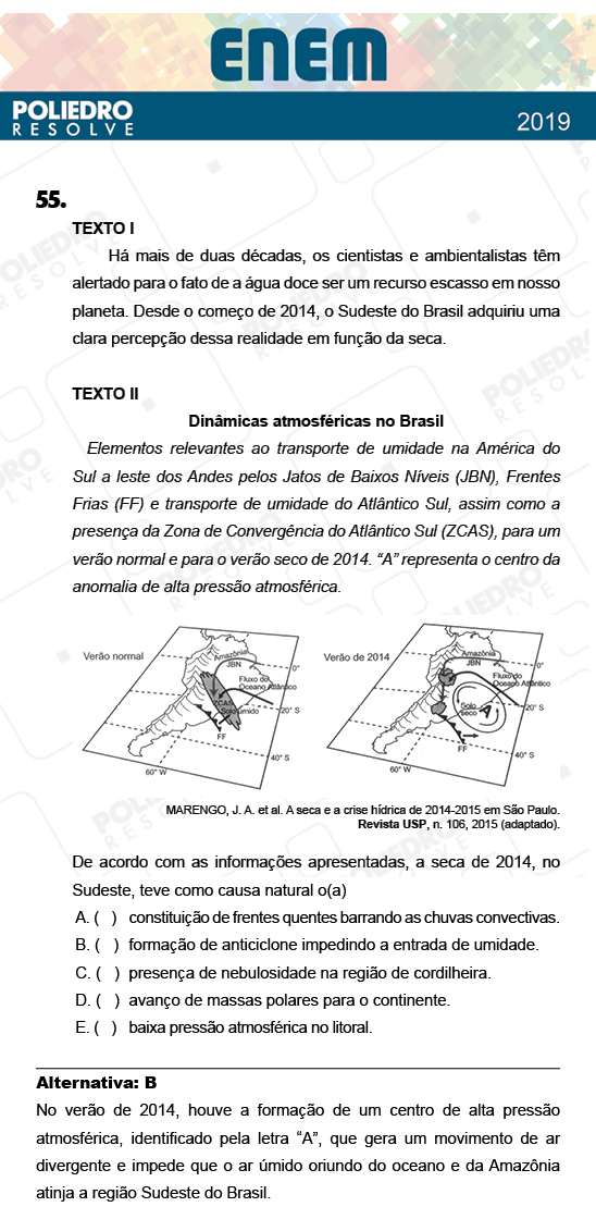 Questão 55 - 1º Dia - Prova AMARELA - ENEM 2018