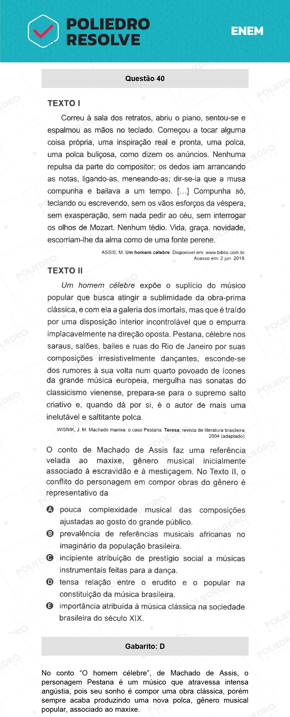 Questão 40 - 1º Dia - Prova Amarela - ENEM 2021