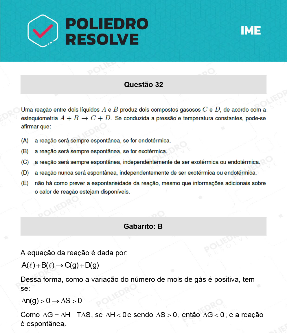 Questão 32 - 1ª Fase - IME 2022