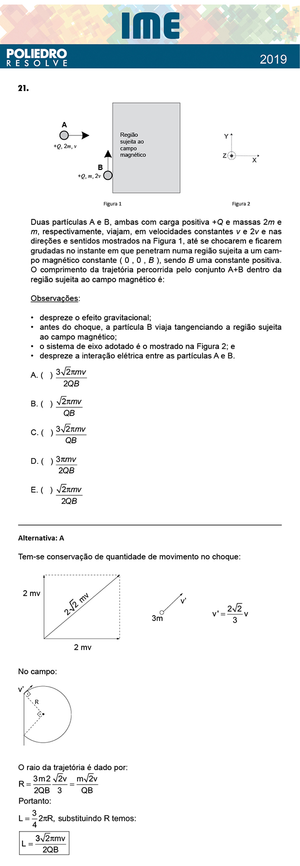 Questão 21 - 1ª Fase - IME 2019