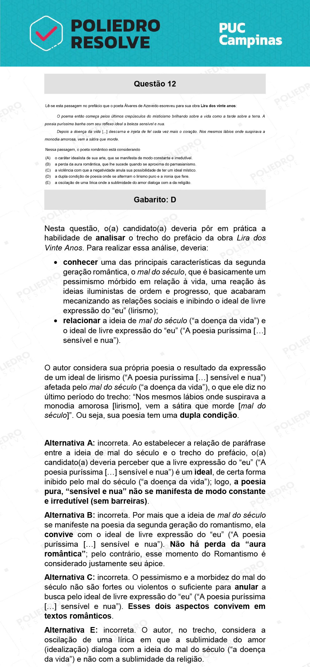 Questão 12 - Direito - PUC-Campinas 2022