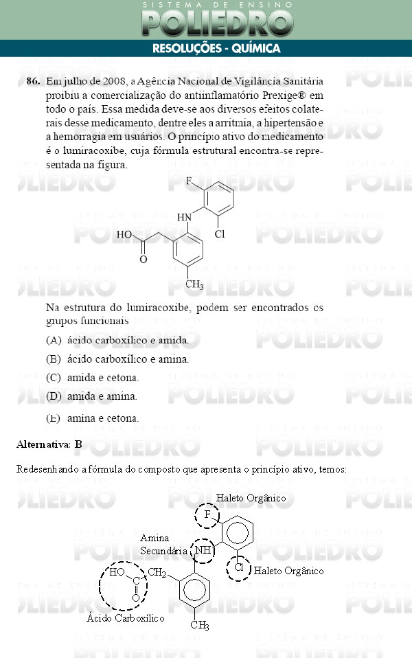 Questão 86 - Conhecimentos Gerais - UNIFESP 2009