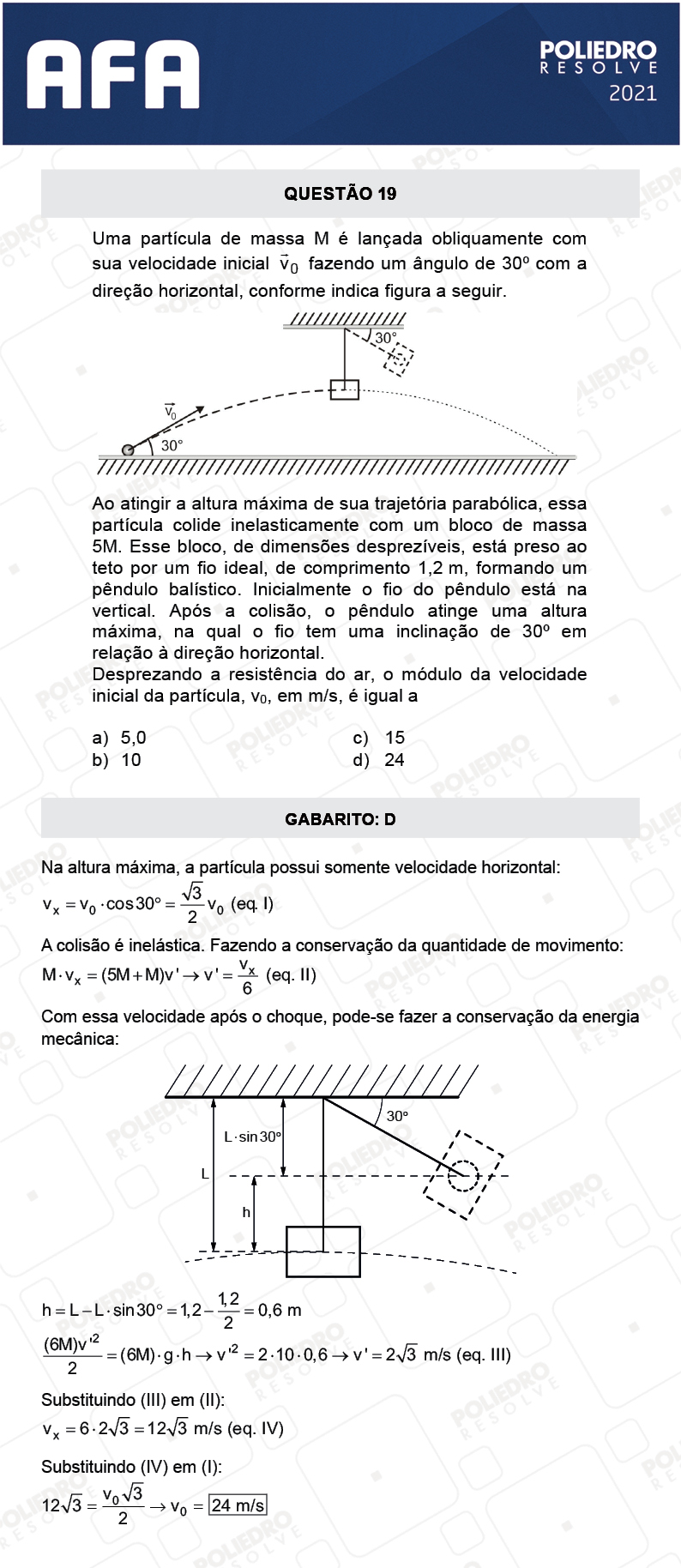 Questão 19 - Prova Modelo A - AFA 2021