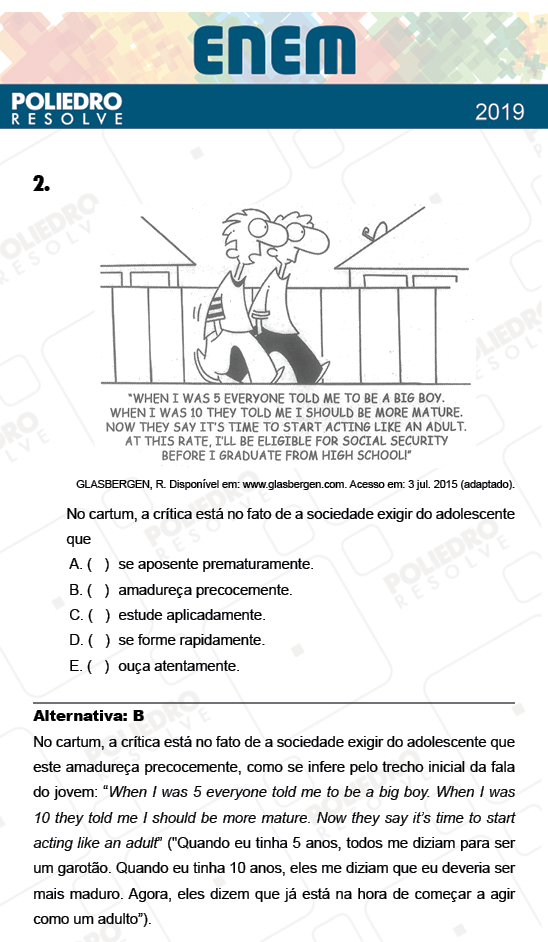 Questão 2 - 1º Dia - PROVA ROSA - ENEM 2018