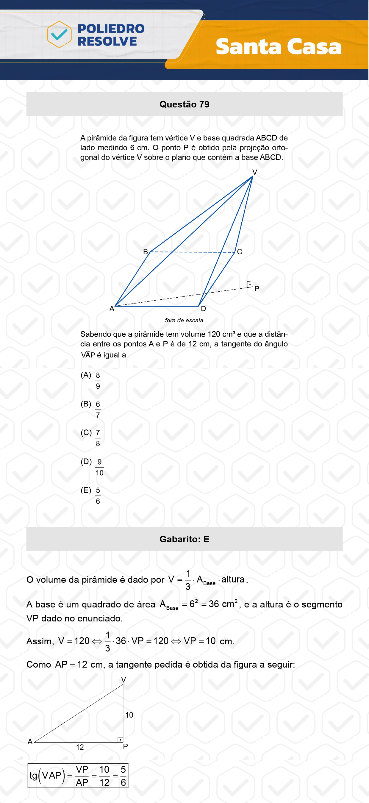 Questão 79 - 1º Dia - SANTA CASA 2024