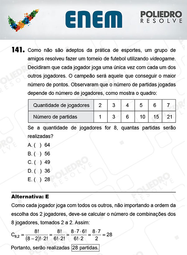 Questão 141 - 2º Dia (PROVA AMARELA) - ENEM 2017